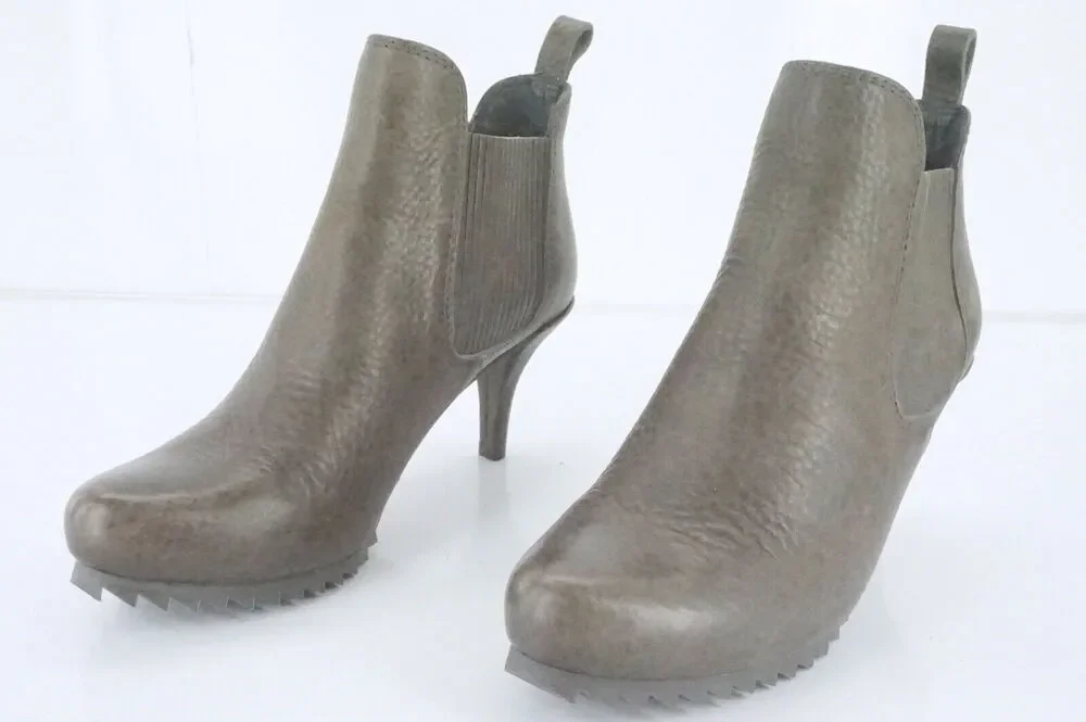 Pedro Garcia Brown Leather Justine Chelsea Stretch Ankle Boots
